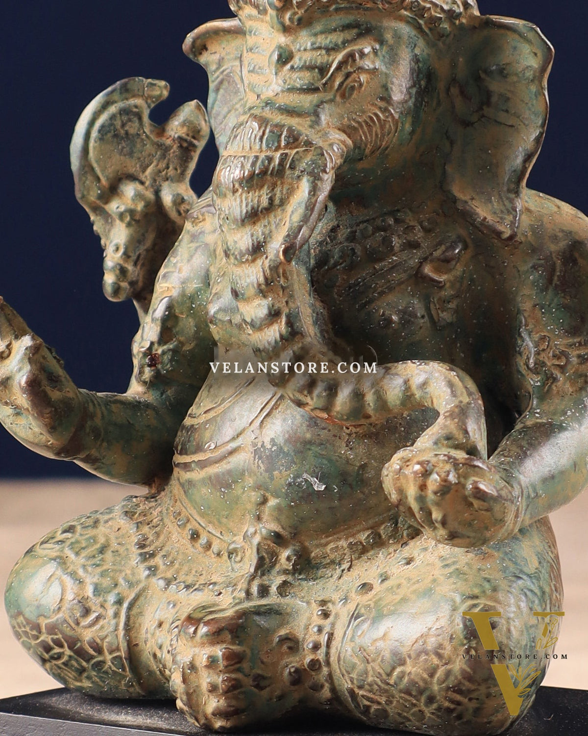 Vintage Indonesian Bronze Ganesha Statue 6.5"