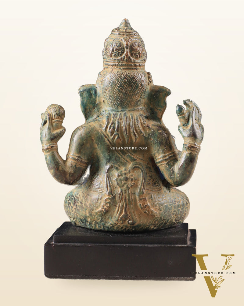 Vintage Indonesian Bronze Ganesha Statue 6.5"