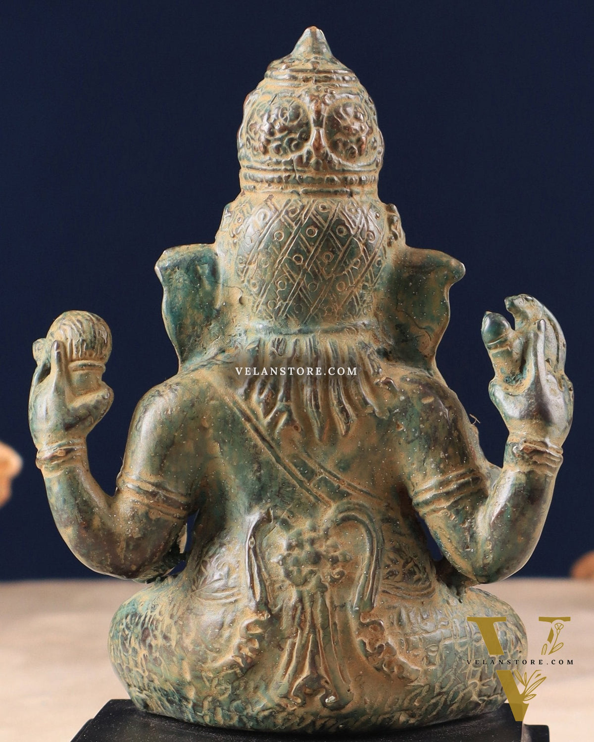 Vintage Indonesian Bronze Ganesha Statue 6.5"