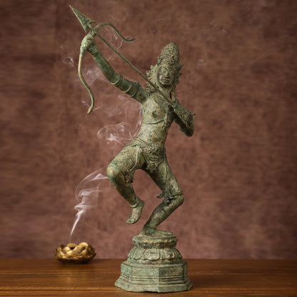 Vintage Indonesian Bronze Rama Sculpture | Height: 18 inch