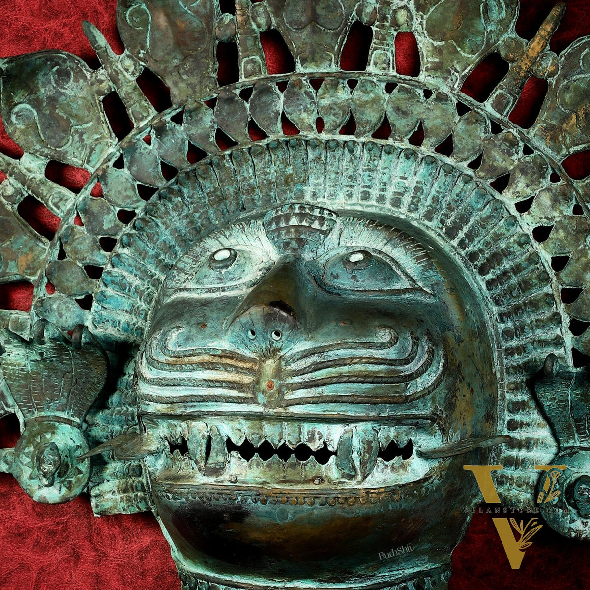 Vintage Narasimha Face Mask Wall Hanging | Lost-Wax Bronze Craft 21" Rare Find