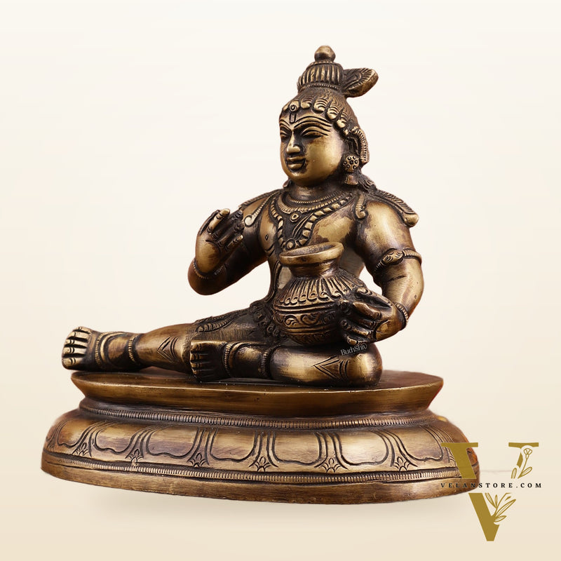 Vintage Pure Brass Makhan Chor Idol – Unique Handcrafted Statue