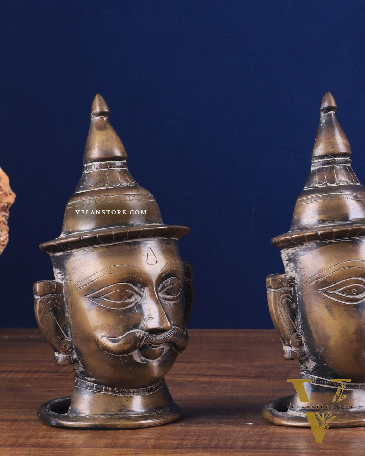 Vintage Pure Brass Shiv Gauri Mukhalingam Set 7"