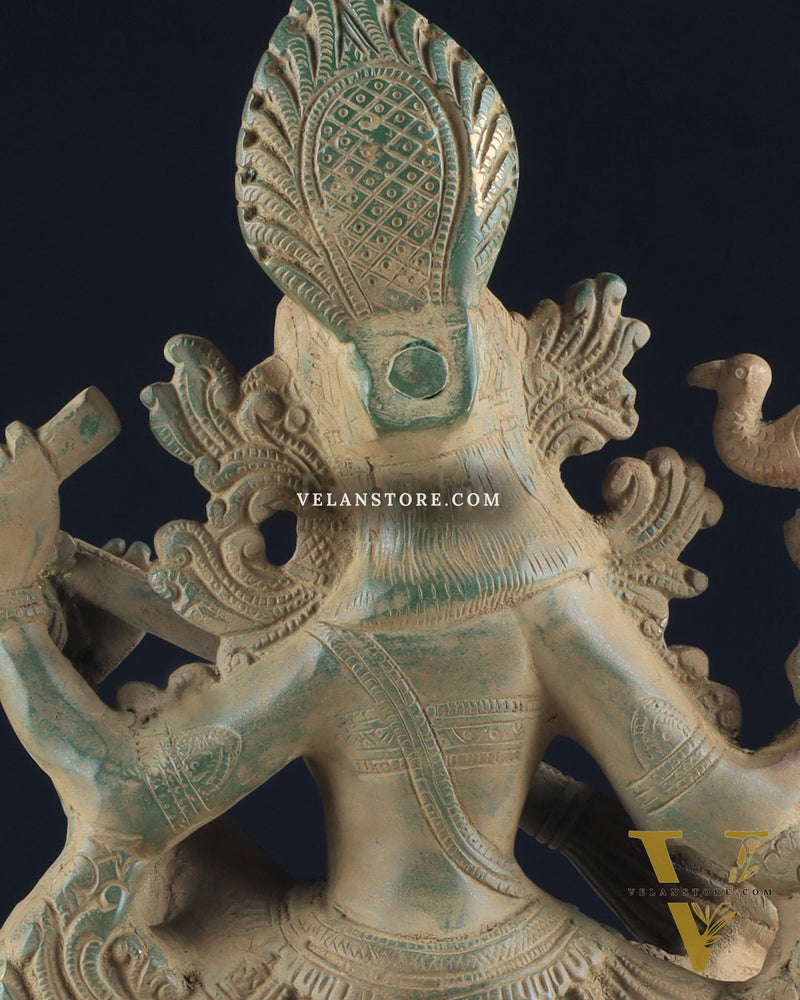 Vintage Saraswati brass idol 11 inches
