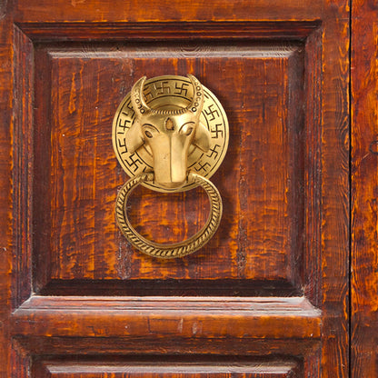 Brass Cow Face Door Knocker (6.5 Inch)