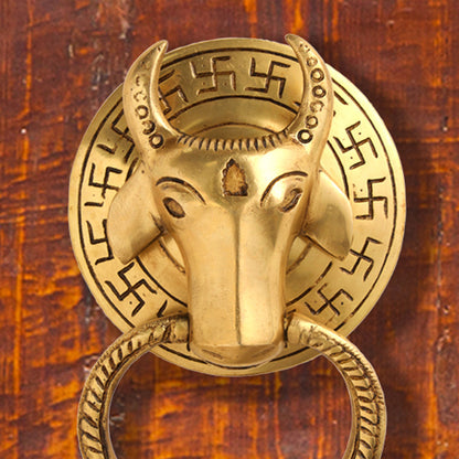 Brass Cow Face Door Knocker (6.5 Inch)