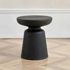 Vionna Side Table | Black Finish with Pedestal Base | Minimalist Design | Living Room & Bedroom Use