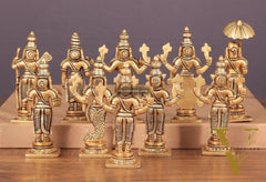 Vishnu Dashavatar Pure Brass Superfine Idols Set 4.5 inch