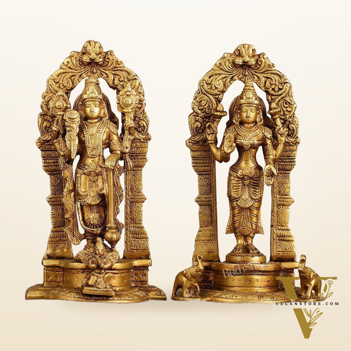 Vishnu Lakshmi Brass idols 9 inch