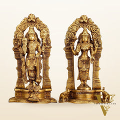 Vishnu Lakshmi Brass idols 9 inch