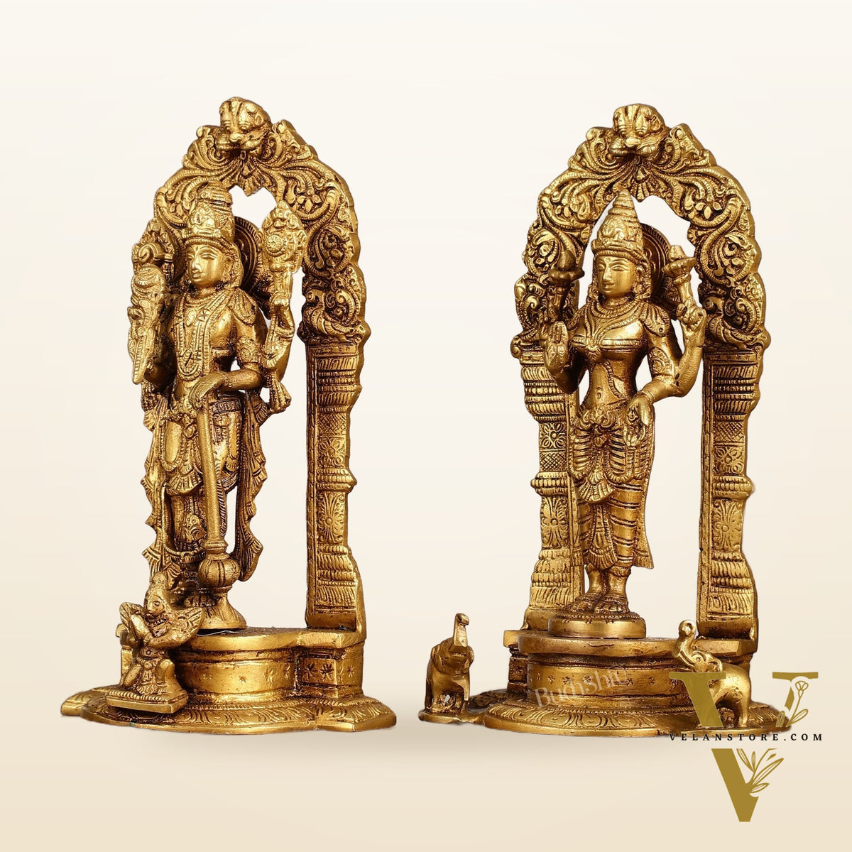 Vishnu Lakshmi Brass idols 9 inch