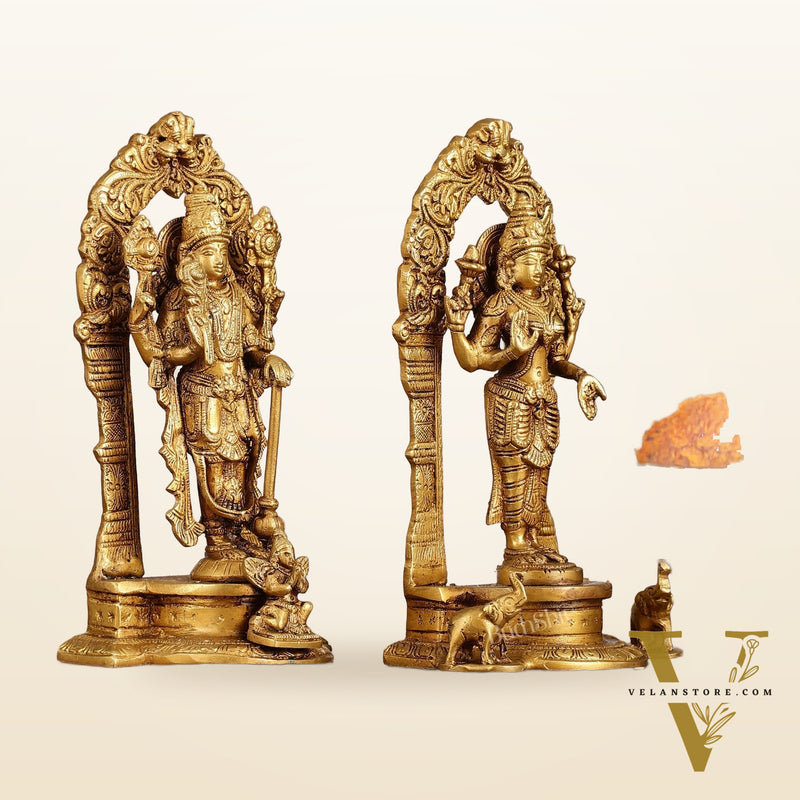 Vishnu Lakshmi Brass idols 9 inch