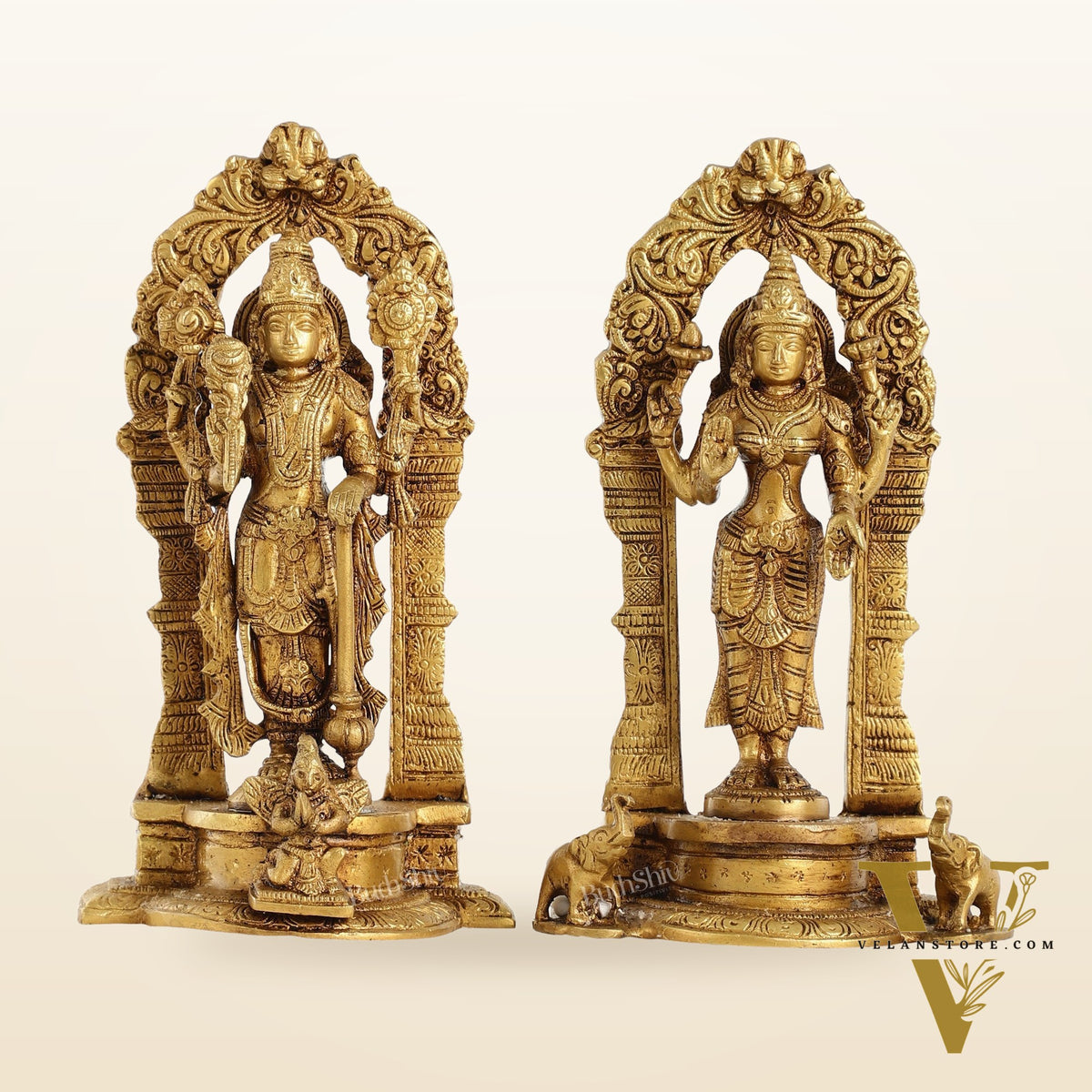 Vishnu Lakshmi Brass idols 9 inch