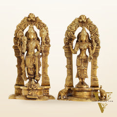 Vishnu Lakshmi Brass idols 9 inch