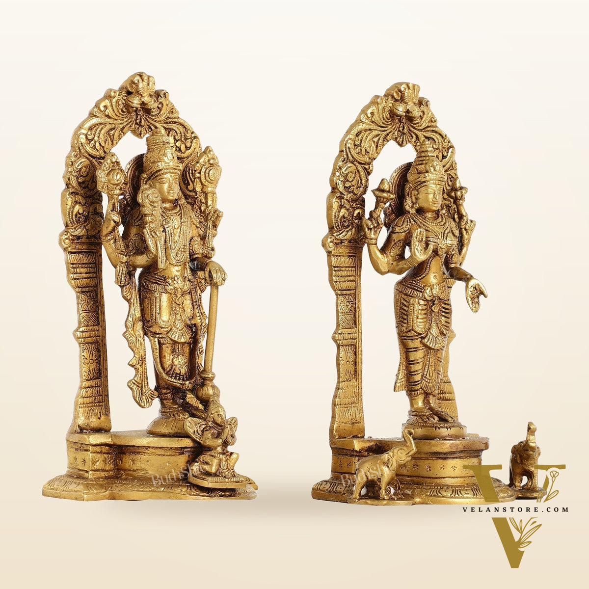 Vishnu Lakshmi Brass idols 9 inch