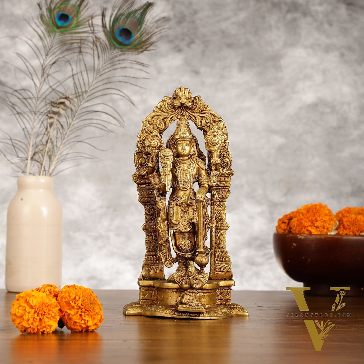 Vishnu Lakshmi Brass idols 9 inch