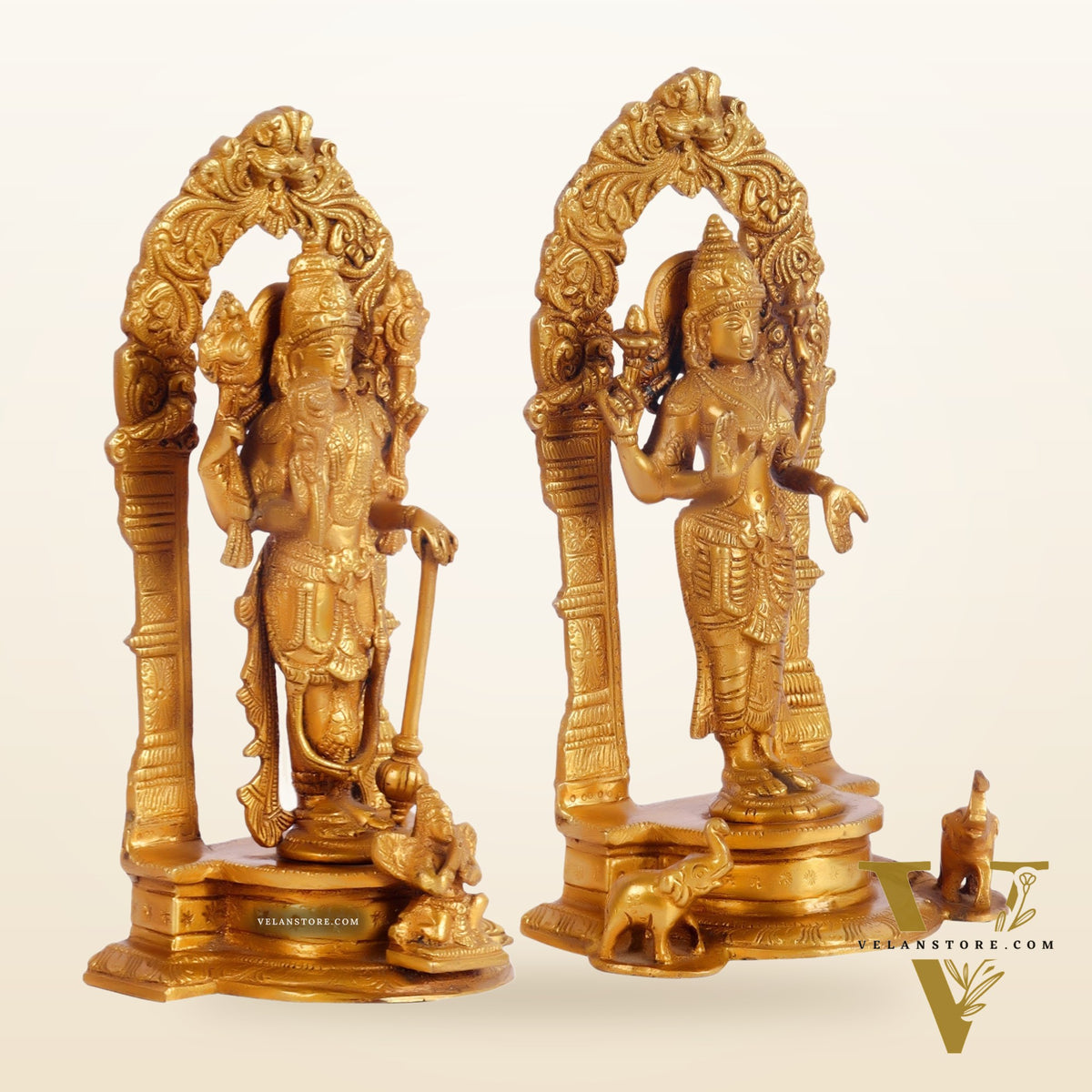 Vishnu Lakshmi Brass idols 9 inch