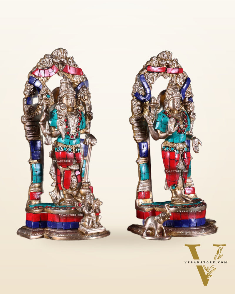 Vishnu Lakshmi Brass idols 9 inch