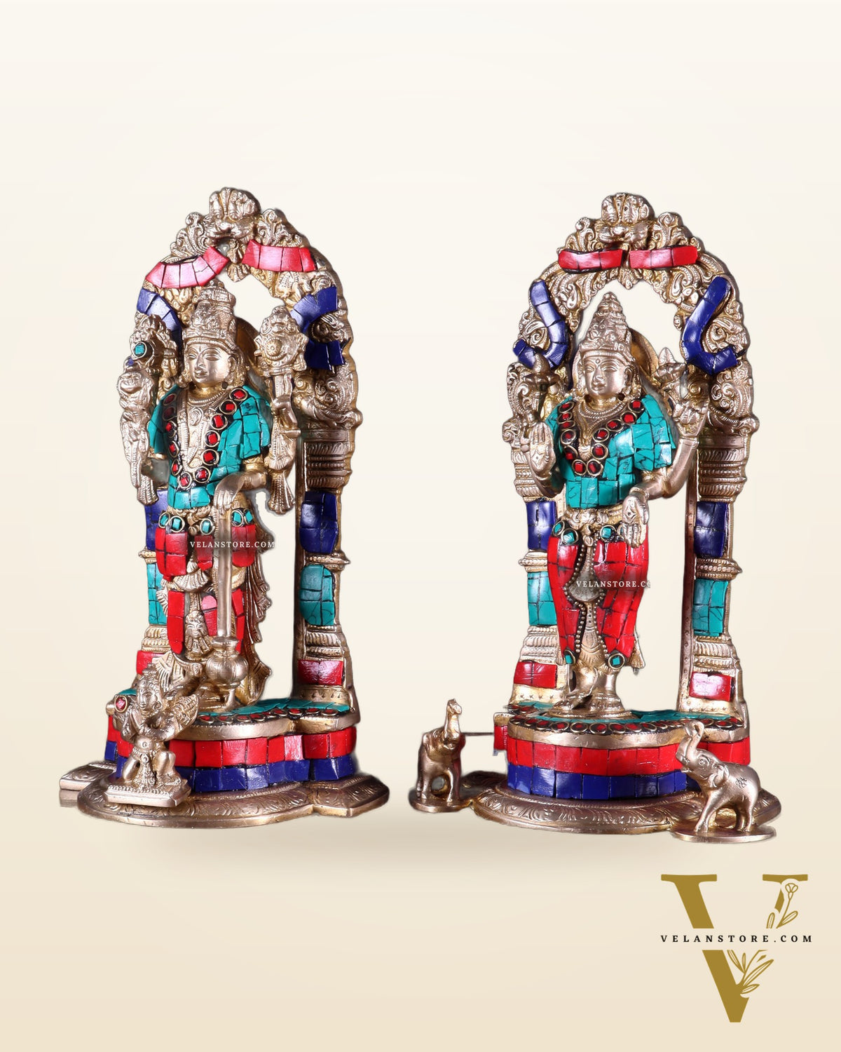 Vishnu Lakshmi Brass idols 9 inch