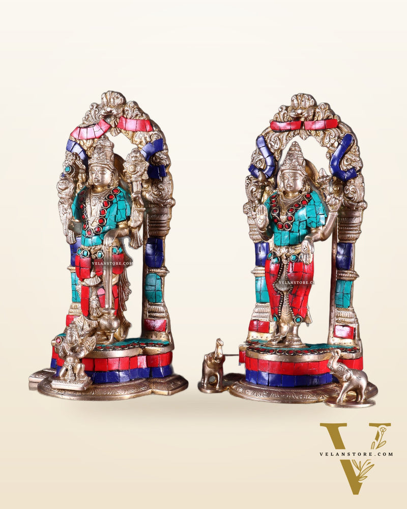 Vishnu Lakshmi Brass idols 9 inch