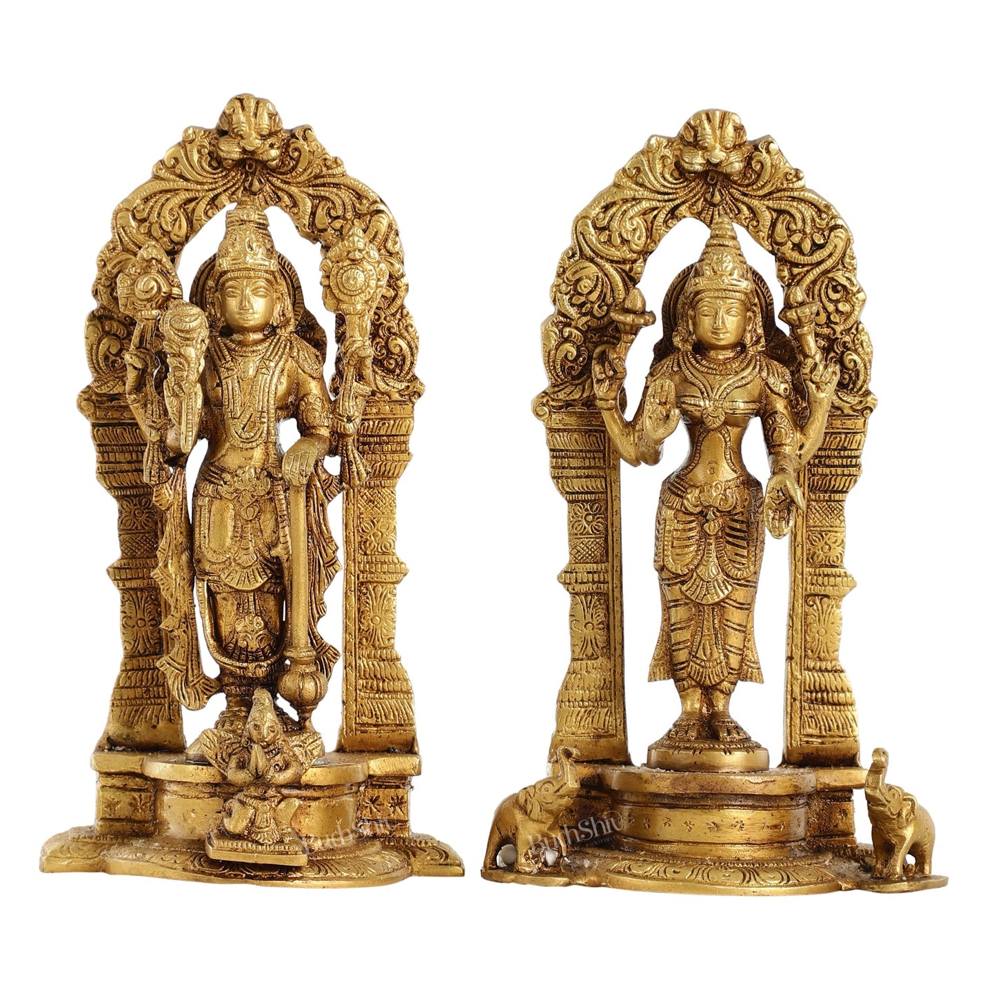 Vishnu Lakshmi Brass idols 9 inch