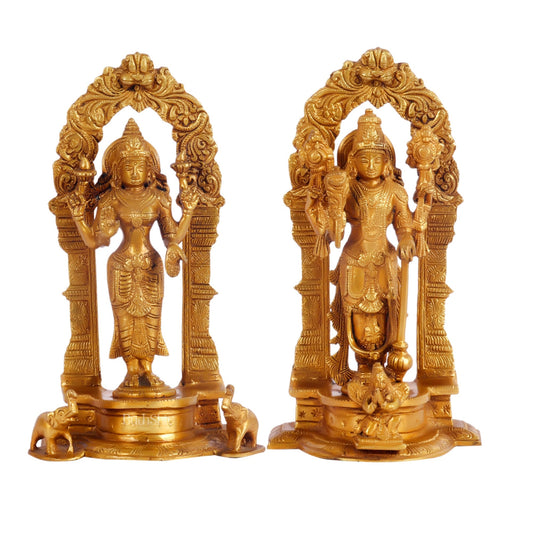 Vishnu Lakshmi Brass idols 9 inch
