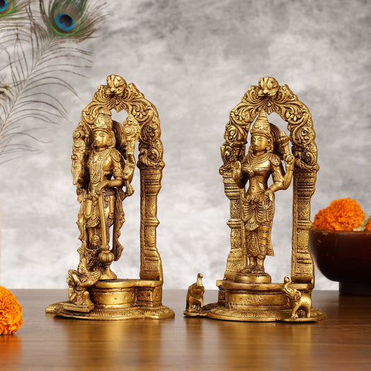 Vishnu Lakshmi Brass idols 9 inch
