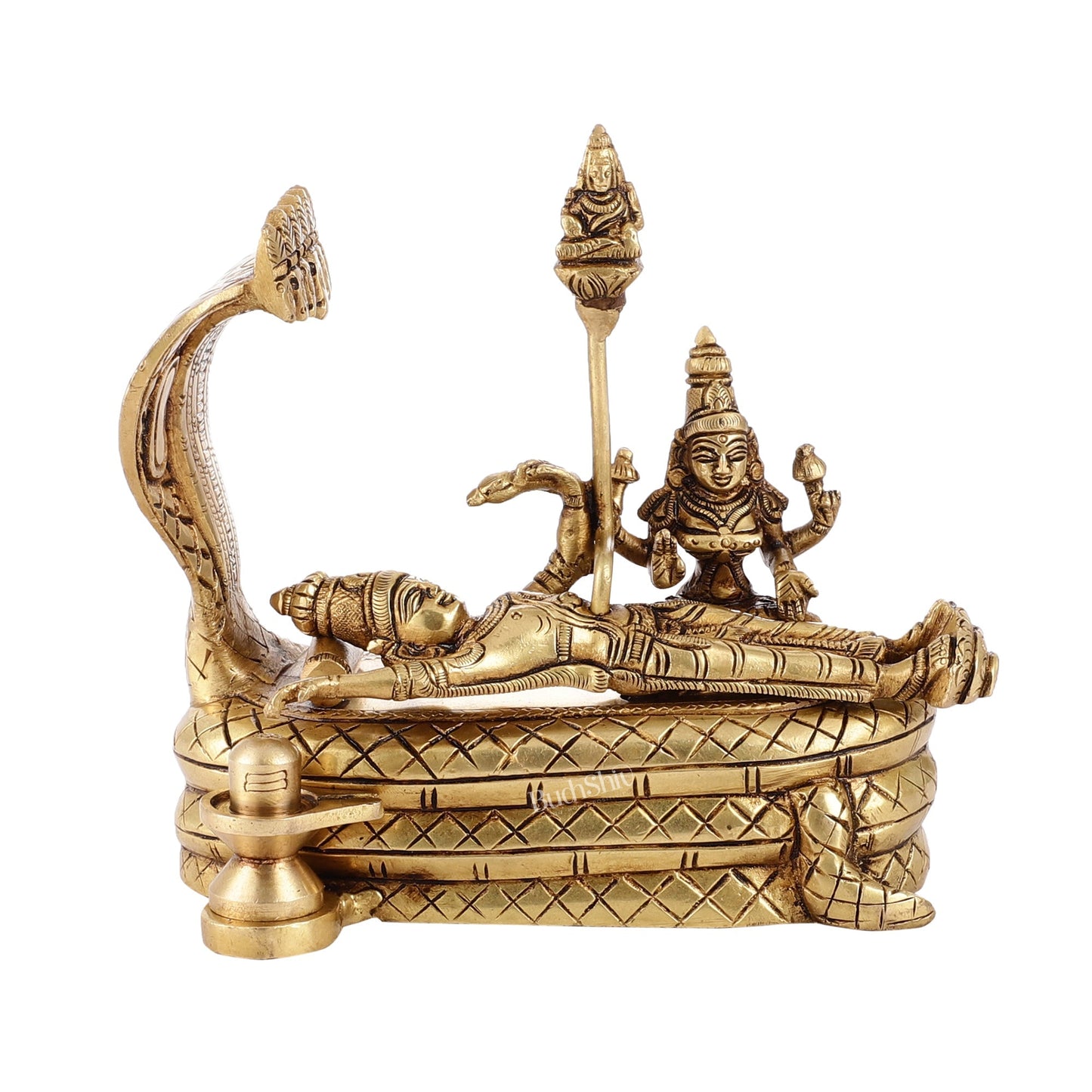 Vishnu lakshmi Elegant 5 Inch Lord Anantha Padmanabha Brass Murti Idol