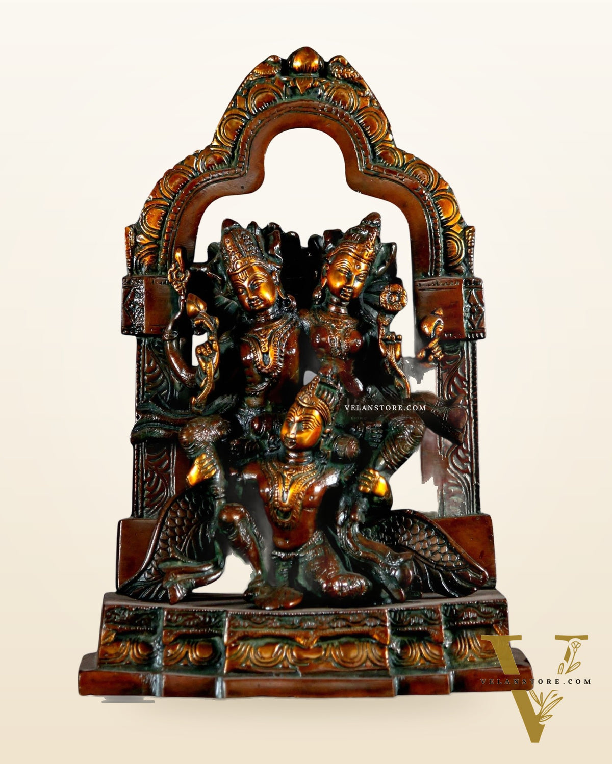 Vishnu Lakshmi on Garuda Brass idol 12 inch dual tone