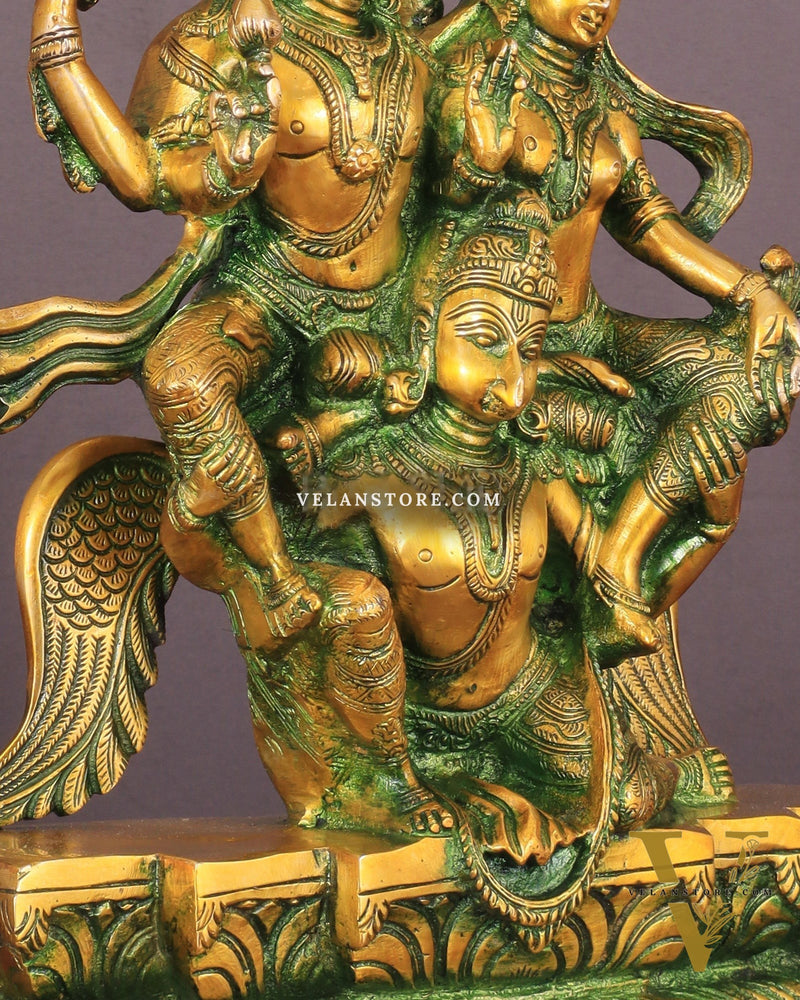 Vishnu Lakshmi on Garuda Brass idol 12 inch