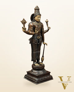 Vishnu Standing Brass Statue 38"