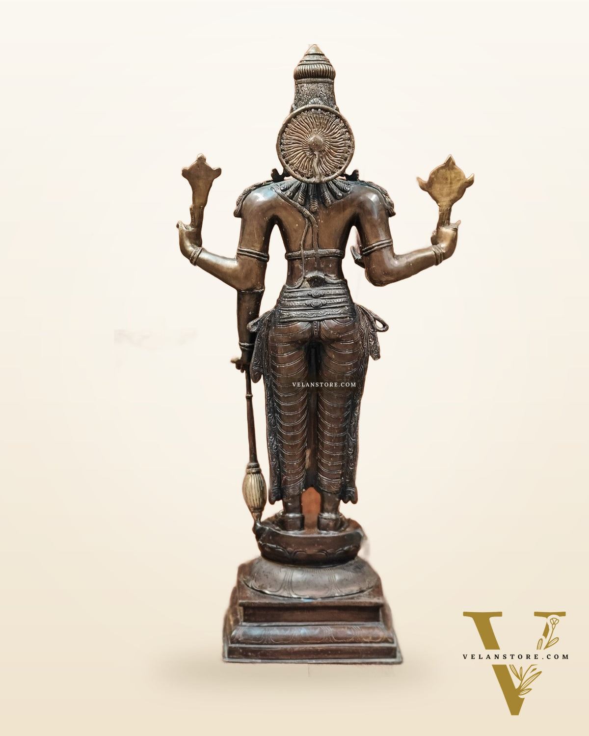 Vishnu Standing Brass Statue 38"