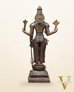 Vishnu Standing Brass Statue 38"