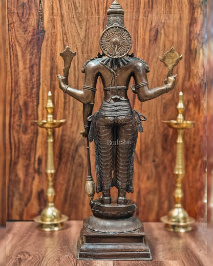Vishnu Standing Brass Statue 38"