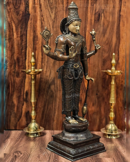 Vishnu Standing Brass Statue 38"