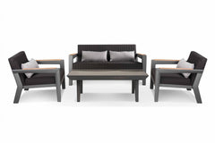 Trevisani Outdoor Sofa Set 2 Seater , 2 Single seater and 1 Center Table (Grey)
