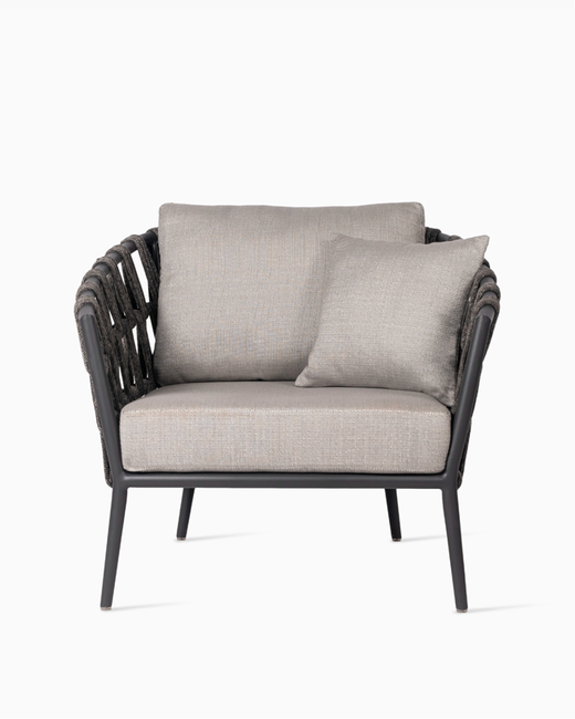 Magnus Outdoor Sofa Set 5 Seater, 1 Single seater and 2 Center Table Set (Dark Grey) Braided & Rope
