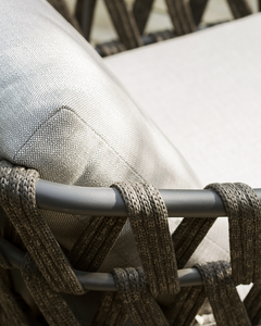 Magnus Outdoor Sofa Set 5 Seater, 1 Single seater and 2 Center Table Set (Dark Grey) Braided & Rope