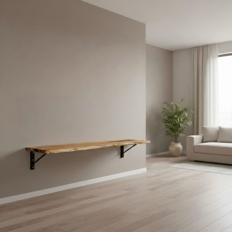 Live Edge Minimal Epoxy Wall Mount Work