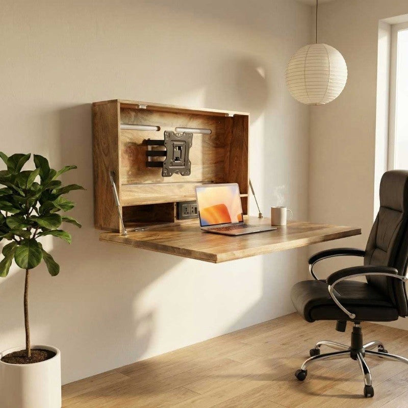 Solid Wood Wall Mounted Fold Drop Down Desk/Table for Home & Office