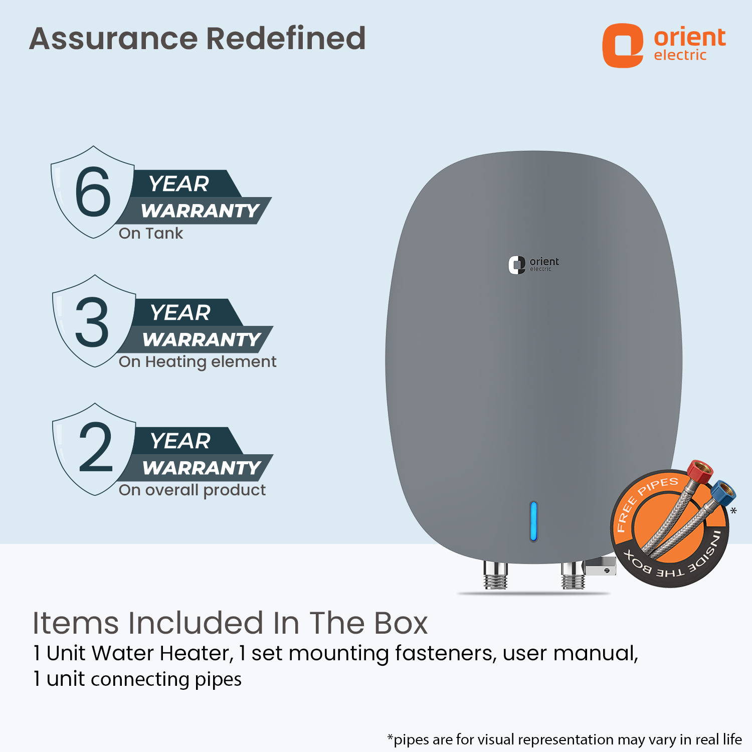 Instaflo Neo 3L Instant Water Heater (Geyser) | Suitable for low & mid rise buildings | 6 years Tank Warranty | Matt Finish Slate Grey