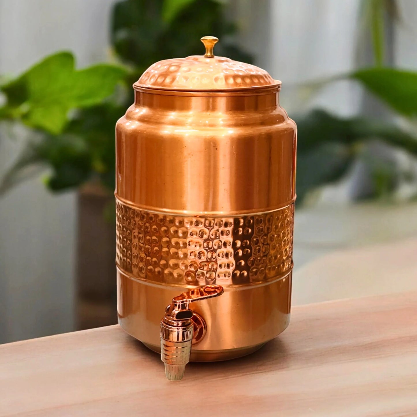 Pure Copper Water Dispenser set with Stand and Glass