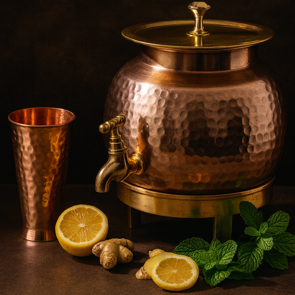 Copper Water Dispenser Set