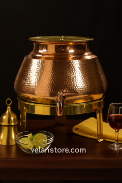 Pure Copper Matka with No Joints | Handmade Copper Water Dispenser | VelanStore-1