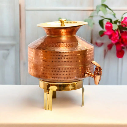 Handmade Pure Copper Water Dispenser With Stand