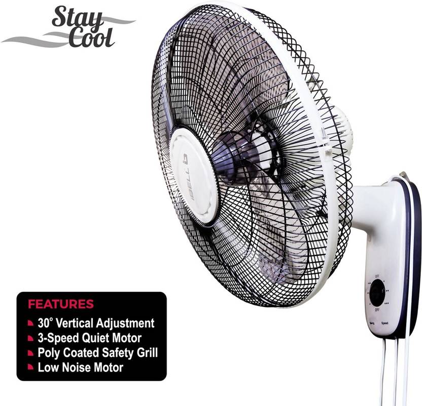 iBELL WF9816 Wall Fan 3 Leaf, 406mm, Low Noise Motor,High Speed. Black and Ivory Ultra High Speed 406 mm Wall Fan-2