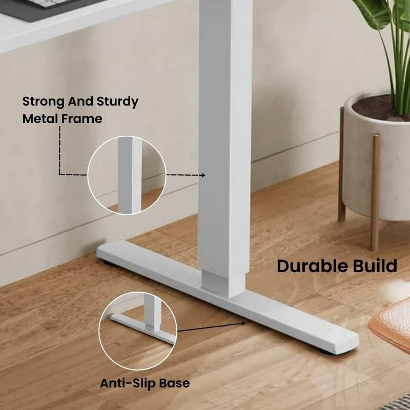 Vantexa cream standing desk with white legs