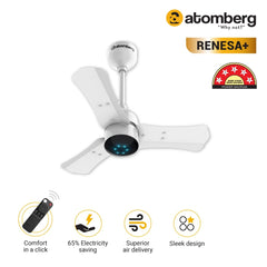 atomberg Renesa+ 600mm BLDC Ceiling Fan with Remote | 5 Star Rated | 35W | 110 CMM Air Delivery | LED Speed Indicator | 3 Year Warranty (Pearl White)