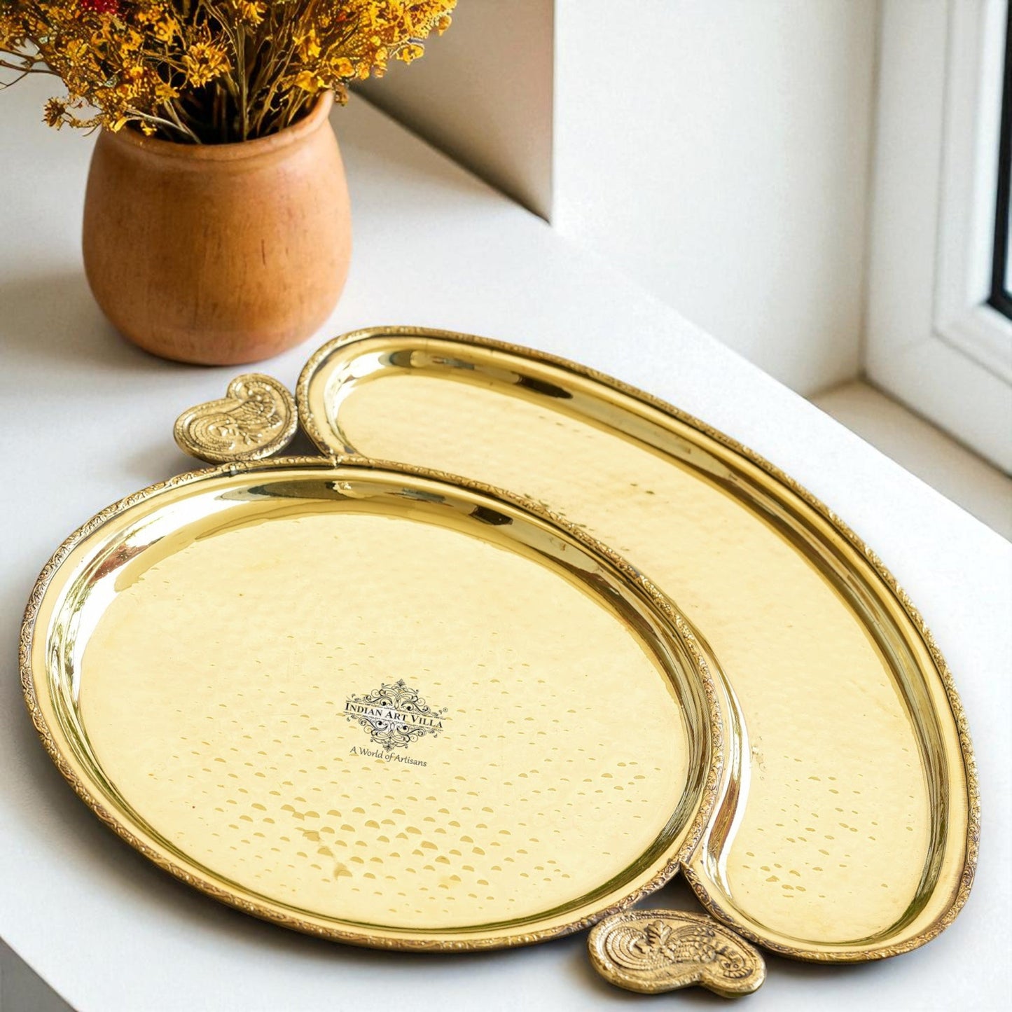 Handmade Pure Brass Maharaja Design Dinner Plate