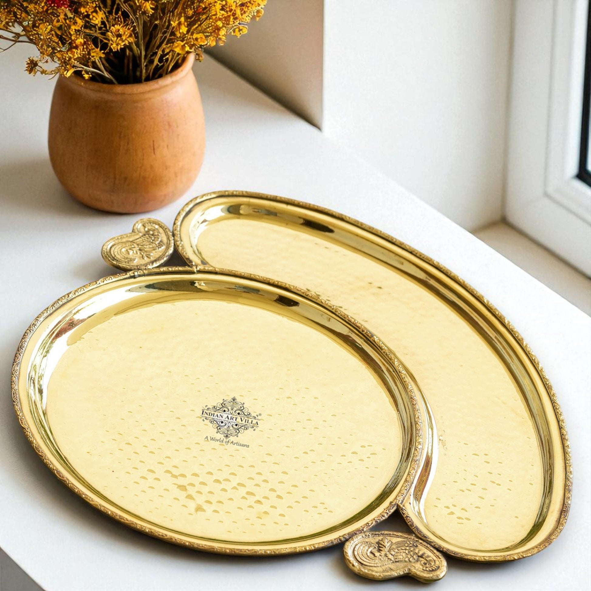 Handmade Pure Brass Maharaja Design Dinner Plate